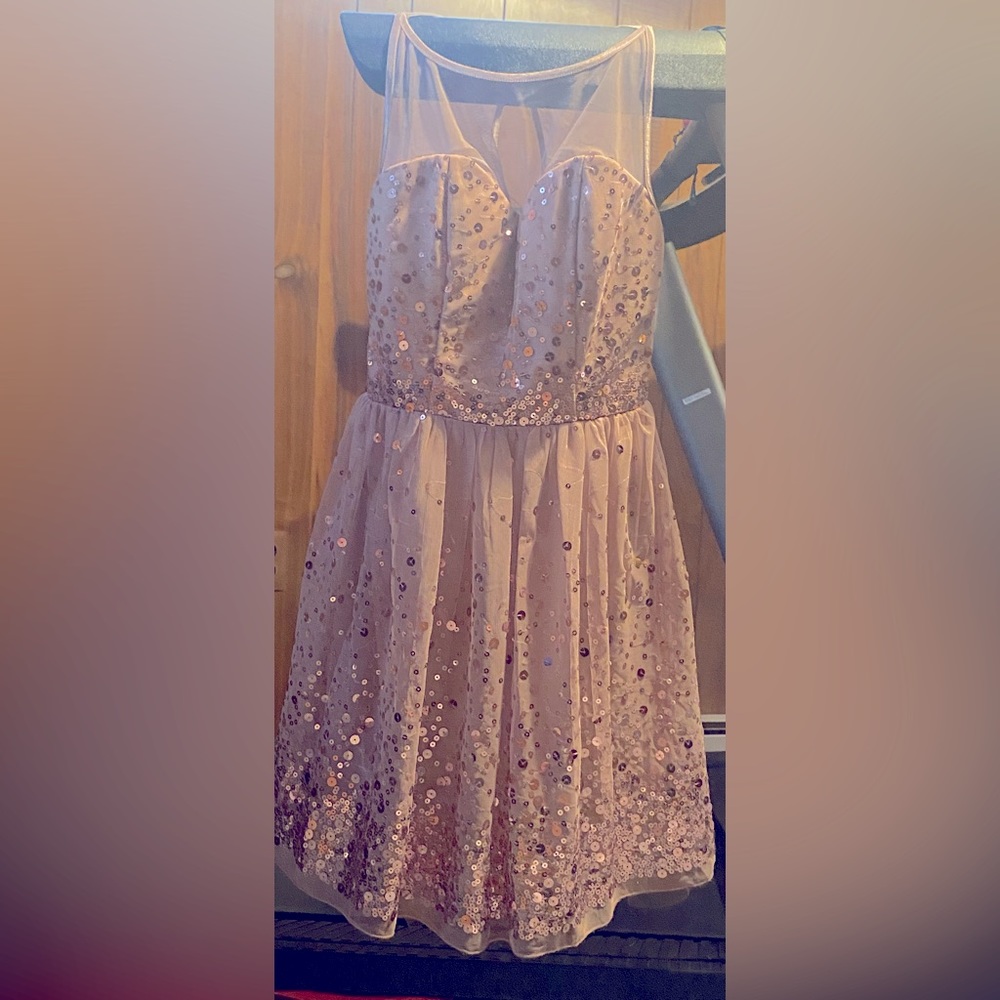 Pink Delia’s sweet heart sequins dress.
